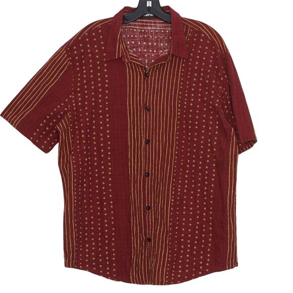 VatPave Mens Shirt Dark Academia Retro Preppy Ivy League Casual Button Up Red XL - Picture 1 of 5